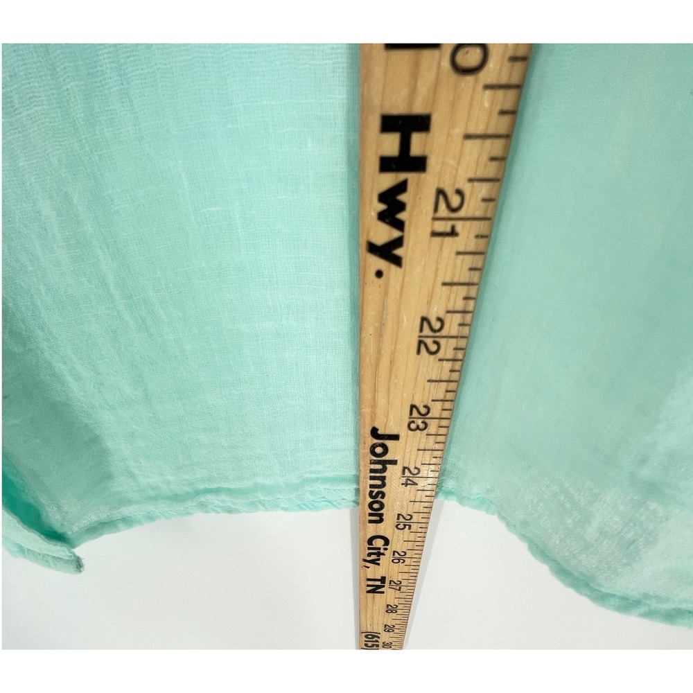 Coldwater Creek Womens Top Size M Button Down Seafoam Linen Blend 3/4 Slv - Picture 3 of 9
